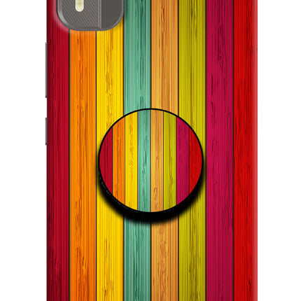 Multicolor Wooden Nokia C12/C12 Pro Pop Case by Casekaro
