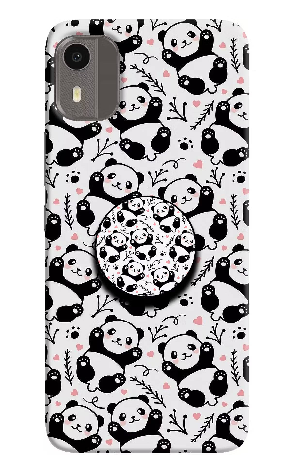 Cute Panda Nokia C12/C12 Pro Pop Case by Casekaro