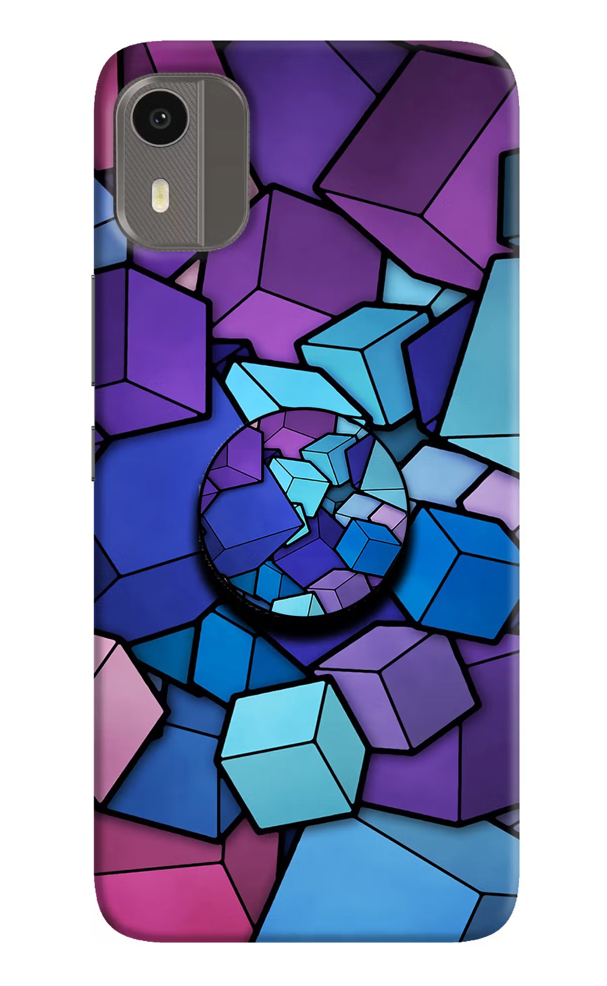 Cubic Abstract Nokia C12/C12 Pro Pop Case by Casekaro