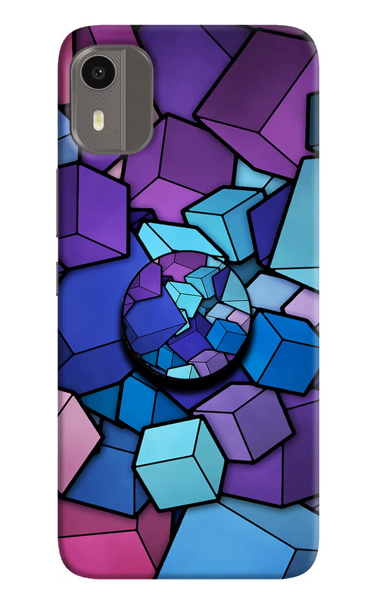 Cubic Abstract Nokia C12/C12 Pro Pop Case by Casekaro