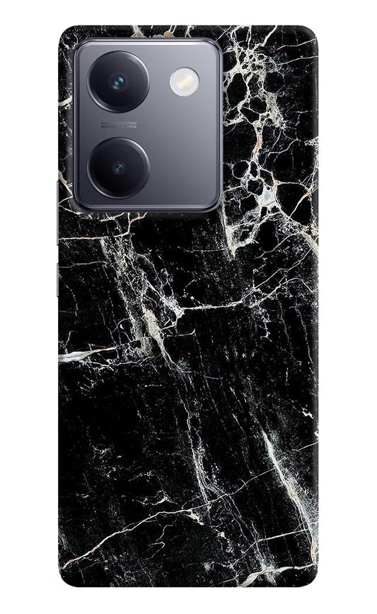 Black Marble Texture Vivo Y200 Pro Hard Case Back Cover by Casekaro