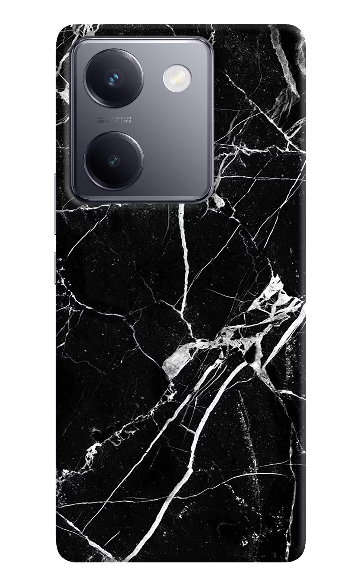 Black Marble Pattern Vivo Y200 Pro Hard Case Back Cover by Casekaro