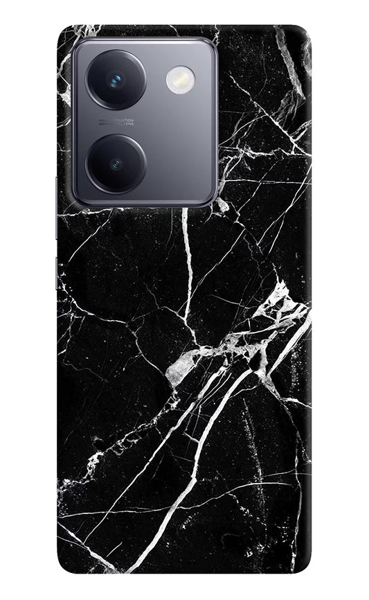 Black Marble Pattern Vivo Y200 Pro Hard Case Back Cover by Casekaro