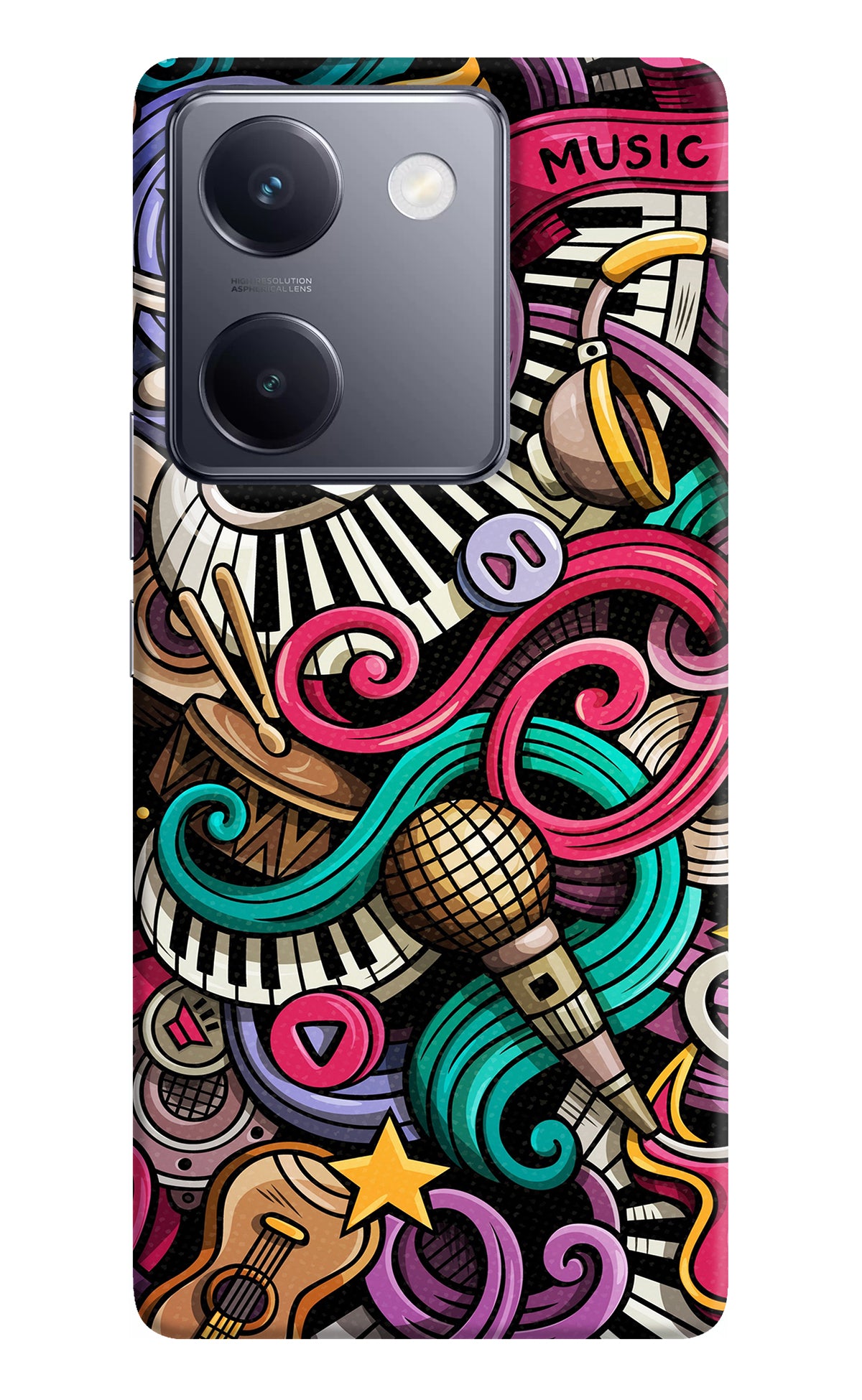 Music Abstract Vivo Y200 Pro Back Cover