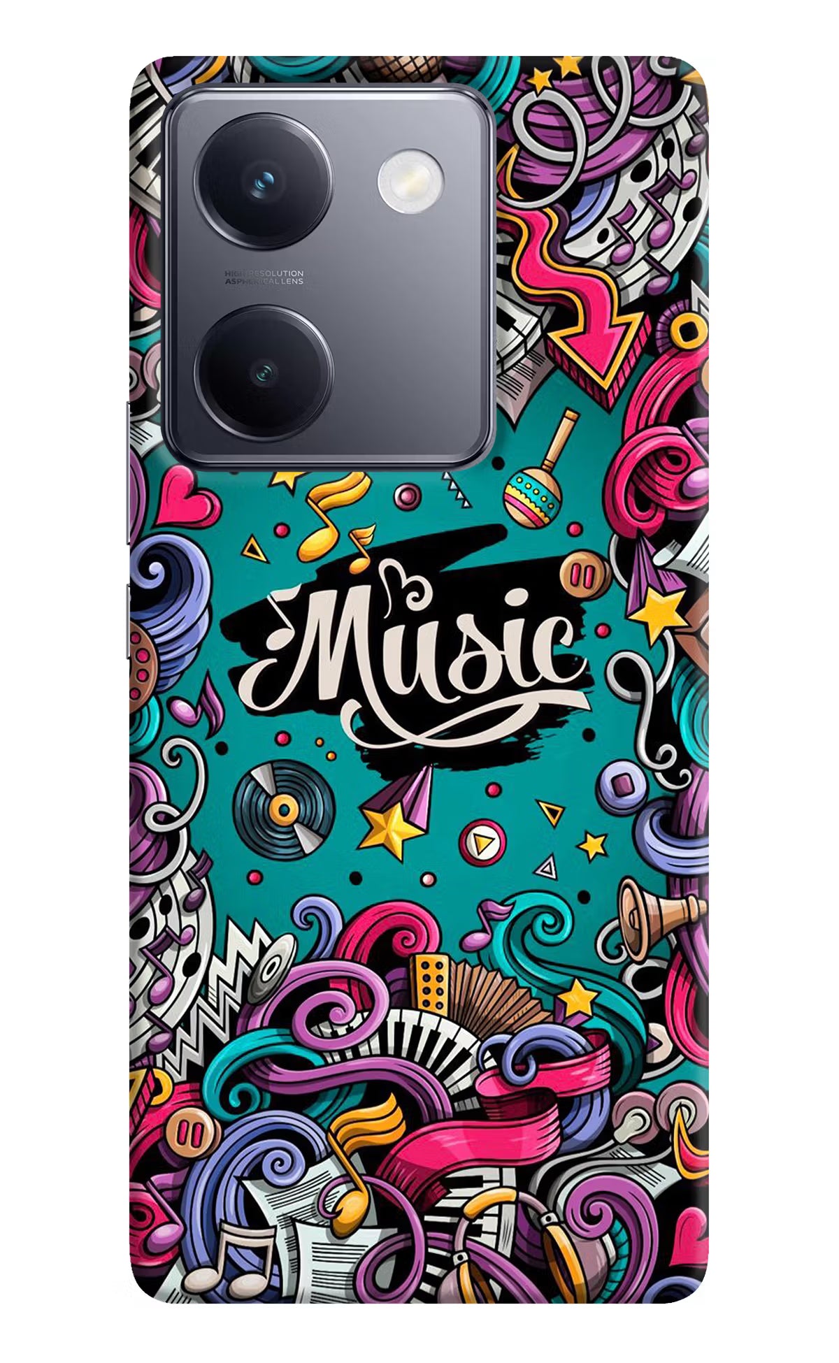 Music Graffiti Vivo Y200 Pro Hard Case Back Cover by Casekaro