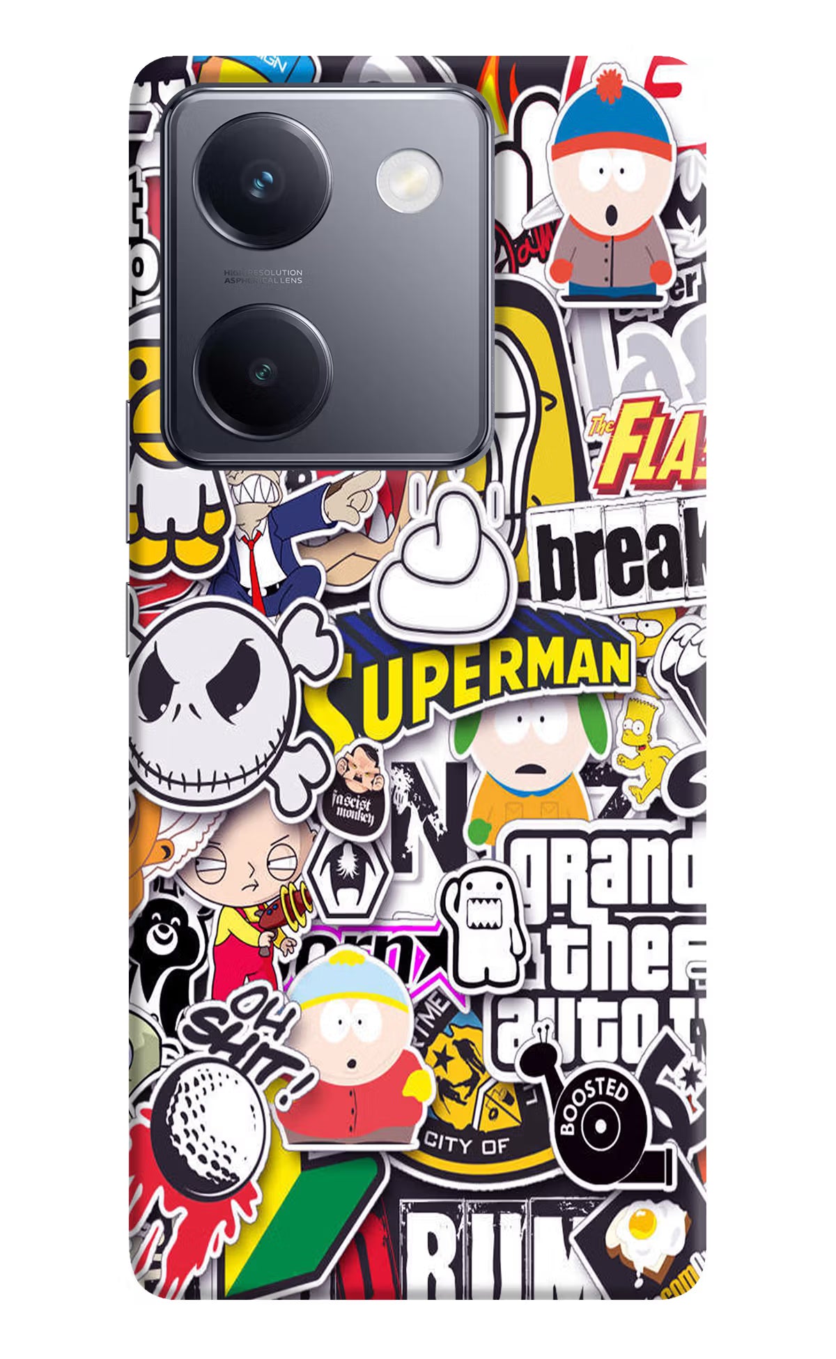 Sticker Bomb Vivo Y200 Pro Hard Case Back Cover by Casekaro