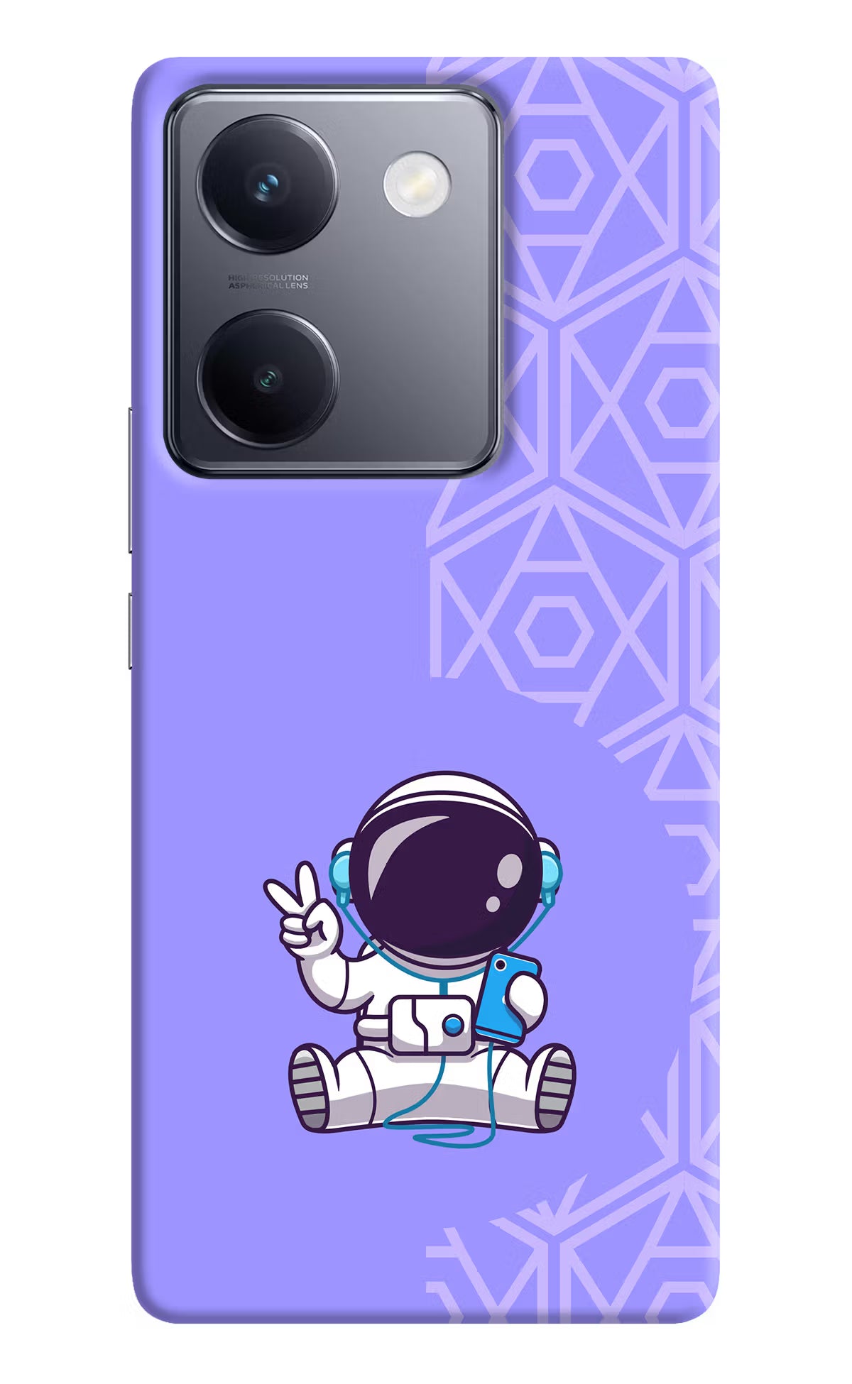 Cute Astronaut Chilling Vivo Y200 Pro Hard Case Back Cover by Casekaro