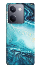 Blue Glitter Marble Vivo Y200 Pro Hard Case Back Cover by Casekaro