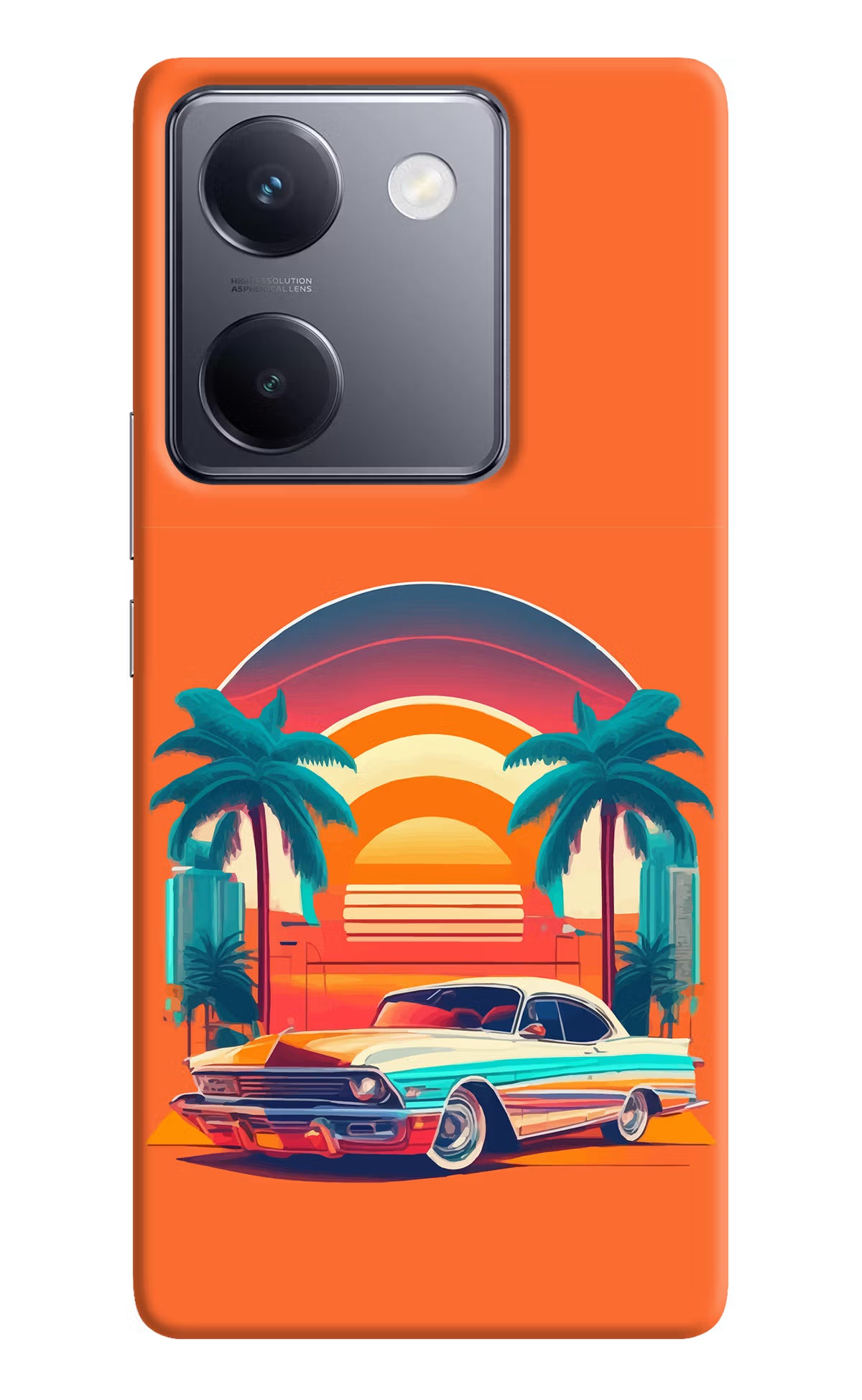 Palm Drive 80s Vivo Y200 Pro Hard Case Back Cover by Casekaro