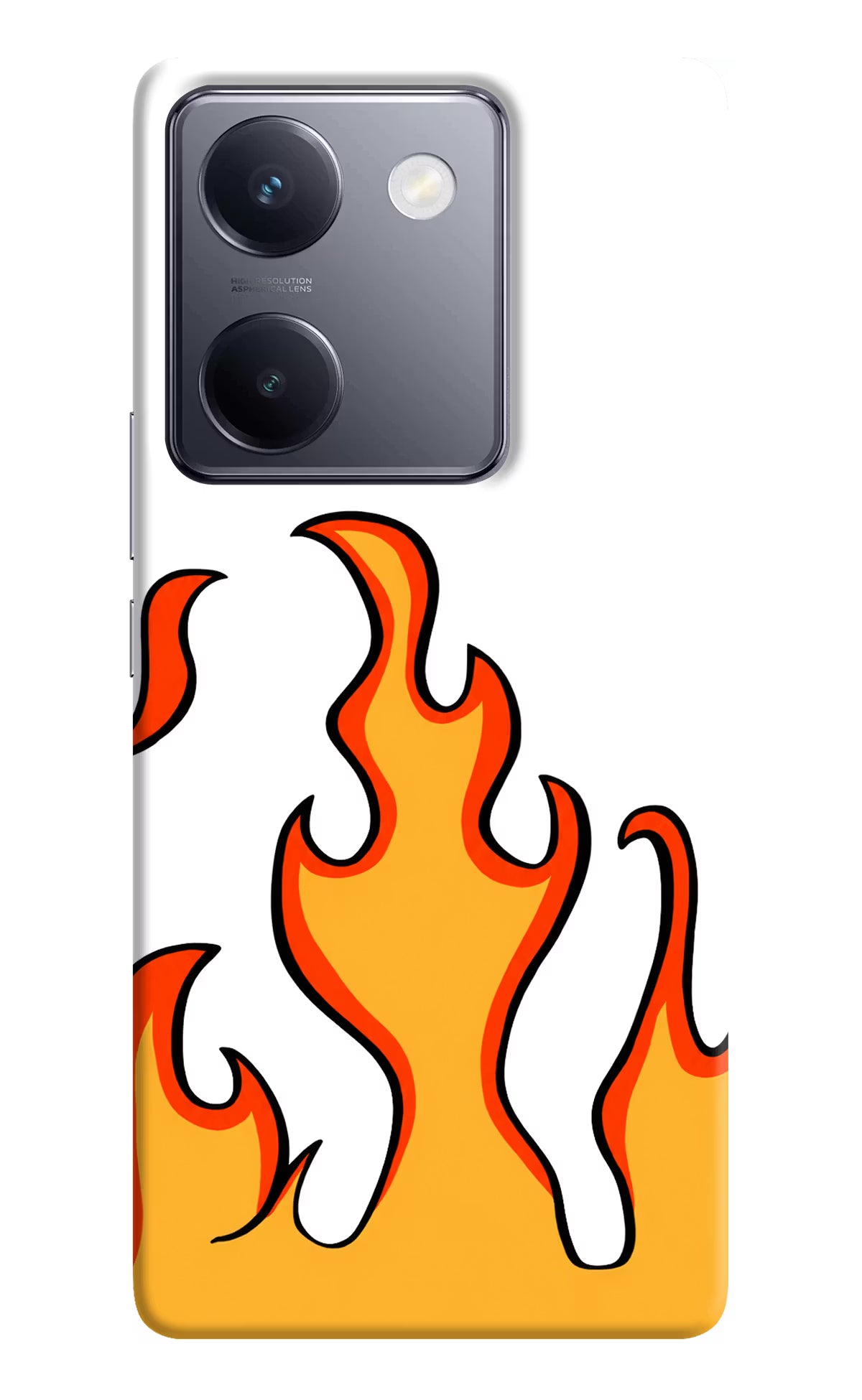 Fired Up – White Vivo Y200 Pro Hard Case Back Cover by Casekaro