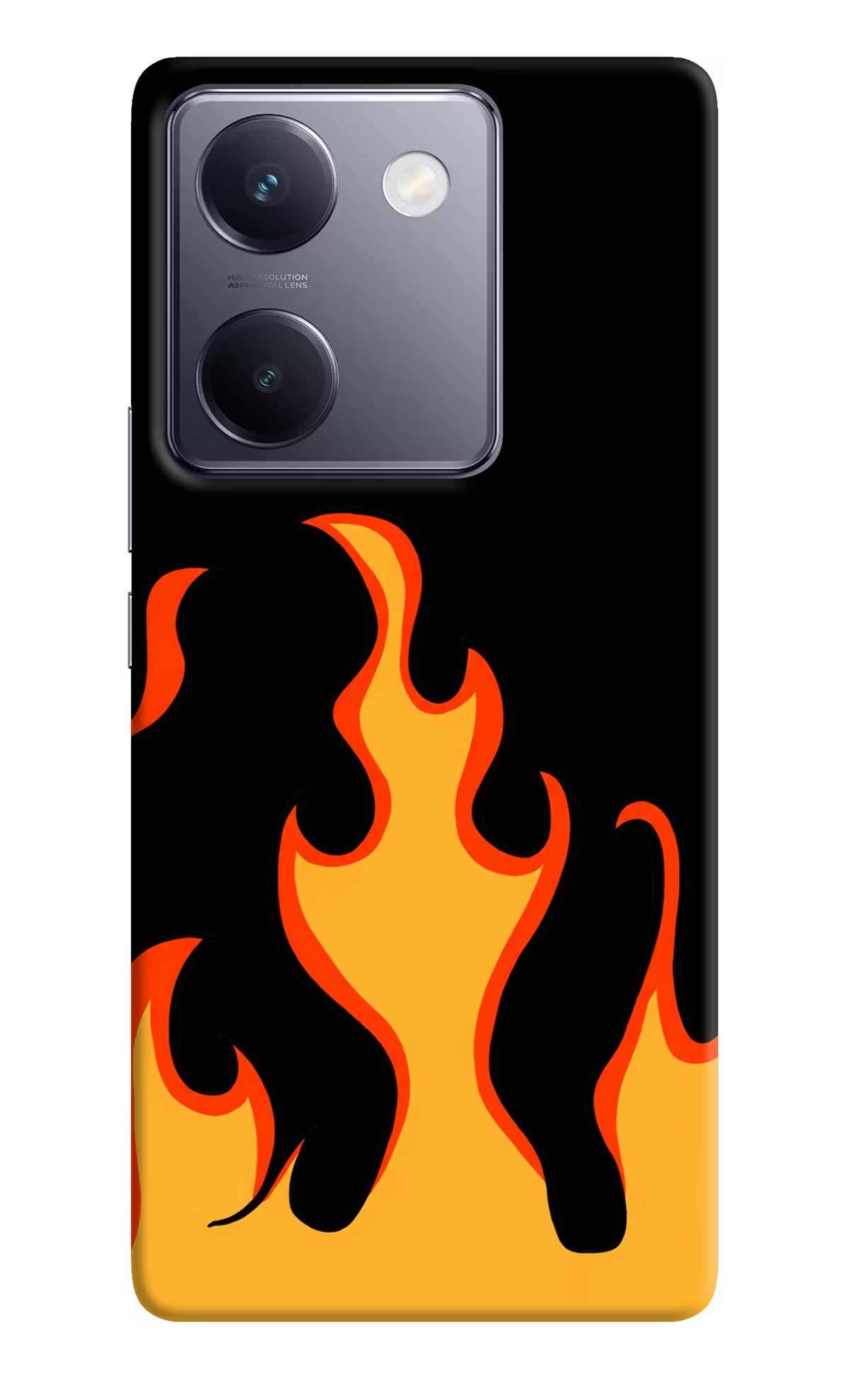 Fired Up – Black Vivo Y200 Pro Hard Case Back Cover by Casekaro
