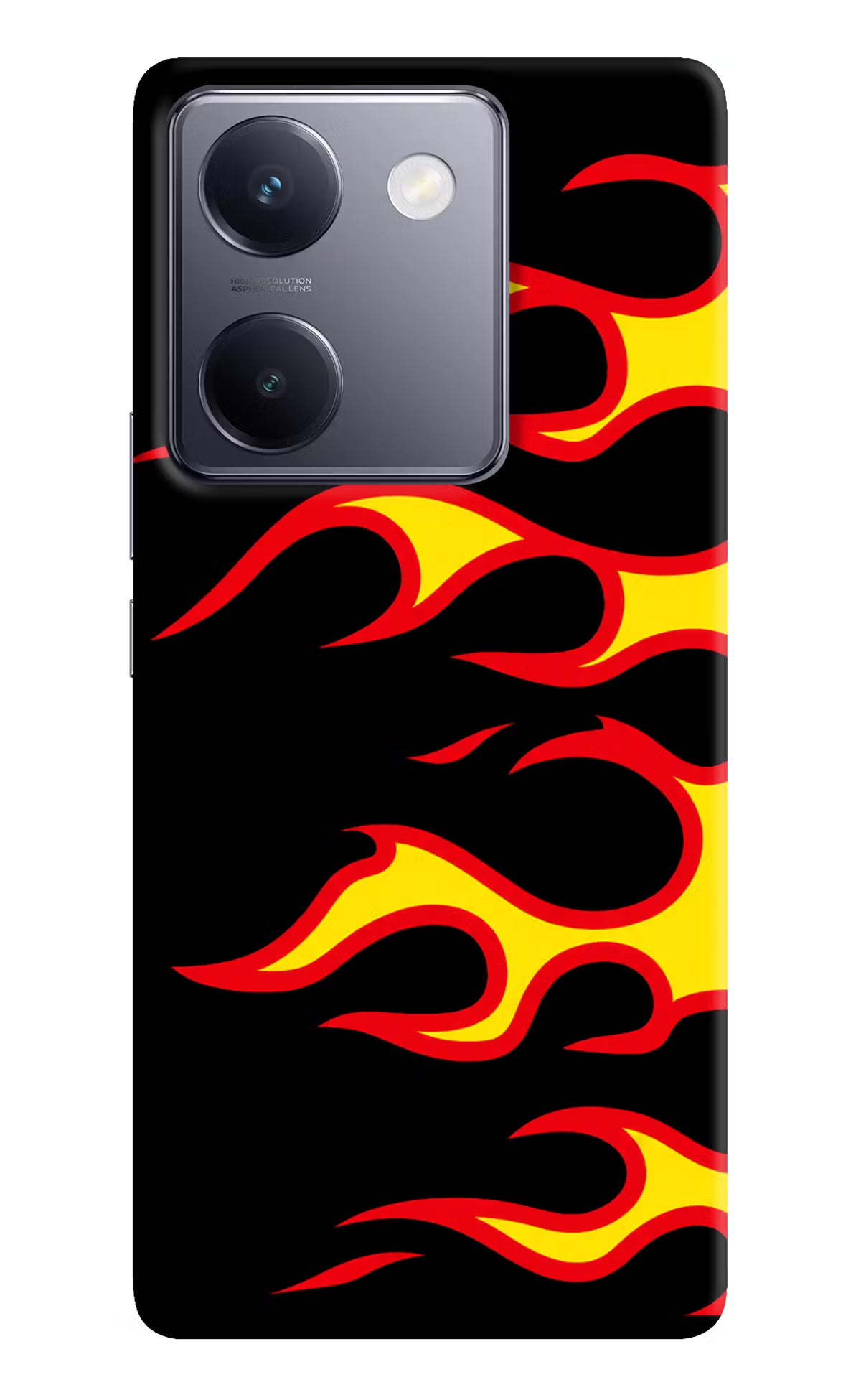 Side Sweep Flames Vivo Y200 Pro Hard Case Back Cover by Casekaro