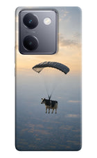 Skydiving Cow Vivo Y200 Pro Hard Case Back Cover by Casekaro