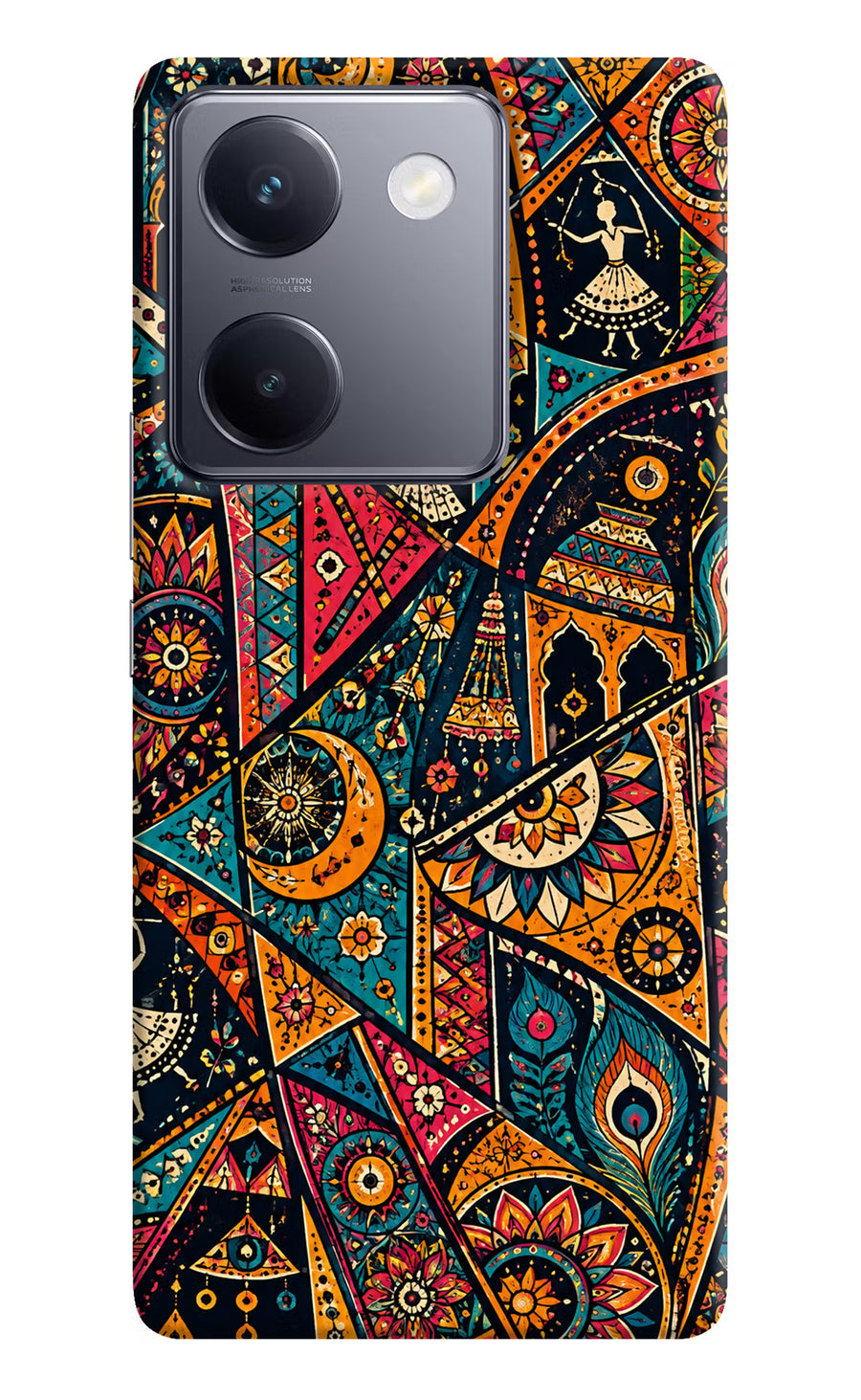 Folk Print Vivo Y200 Pro Back Cover, Hard case