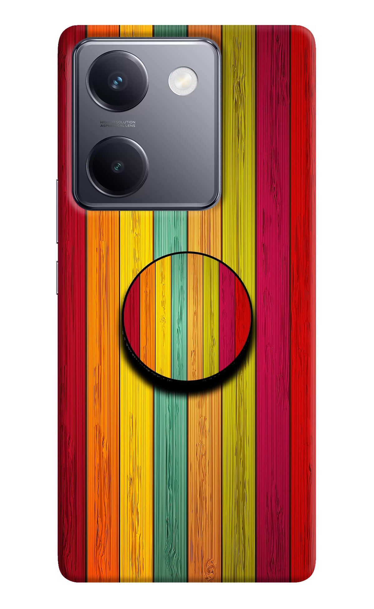 Multicolor Wooden Vivo Y200 Pro Pop Case