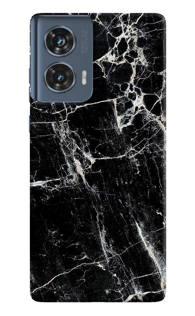 Black Marble Texture Moto Edge 50 Fusion Hard Case Back Cover by Casekaro