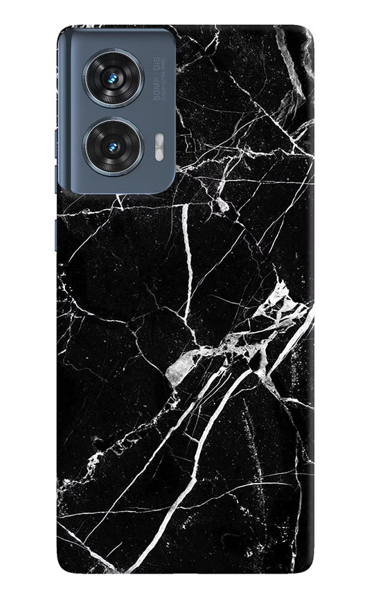 Black Marble Pattern Moto Edge 50 Fusion Hard Case Back Cover by Casekaro