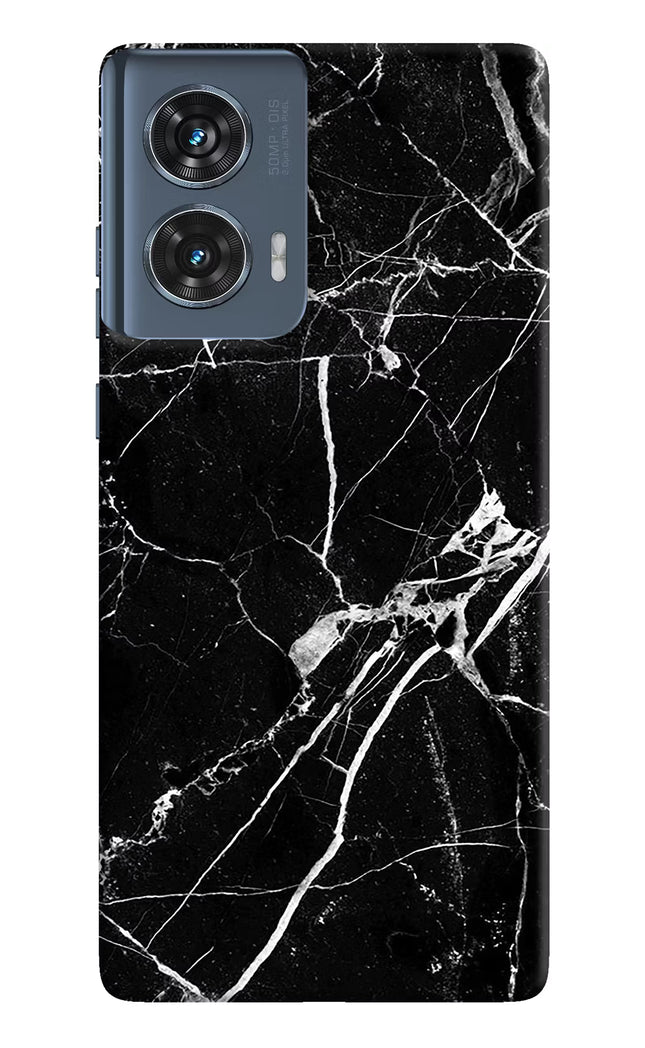 Black Marble Pattern Moto Edge 50 Fusion Hard Case Back Cover by Casekaro