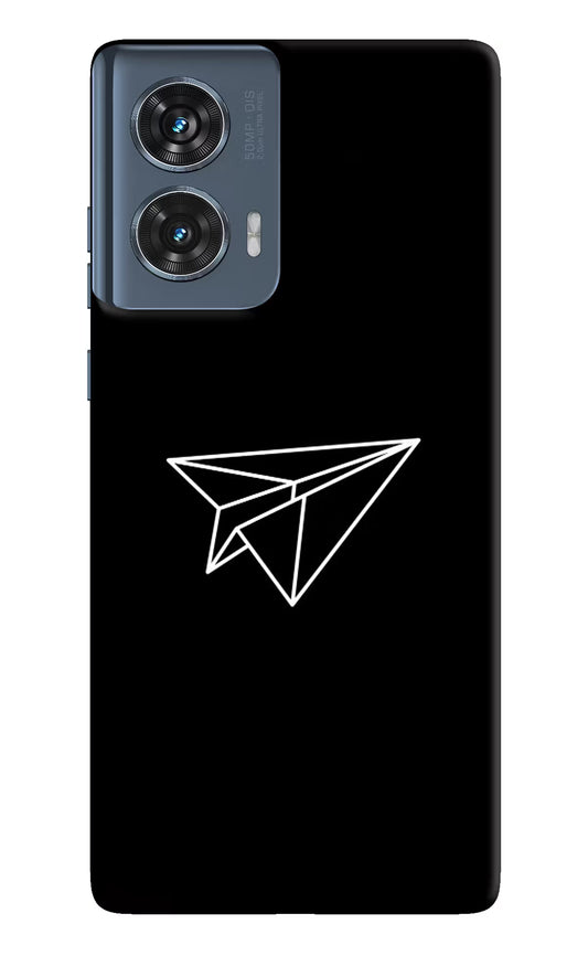 Paper Plane White Moto Edge 50 Fusion Hard Case Back Cover by Casekaro