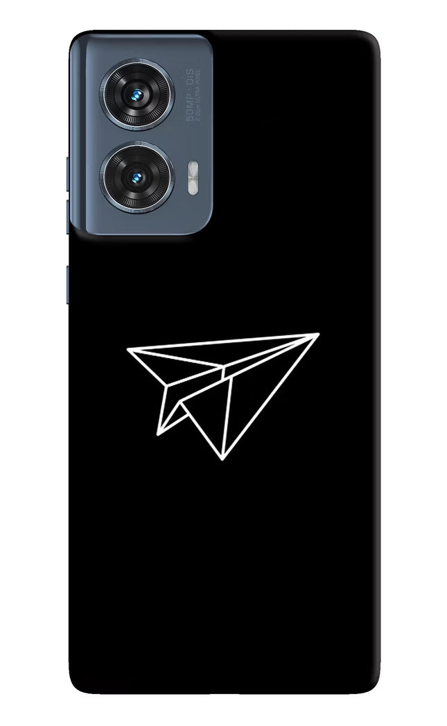 Paper Plane White Moto Edge 50 Fusion Hard Case Back Cover by Casekaro