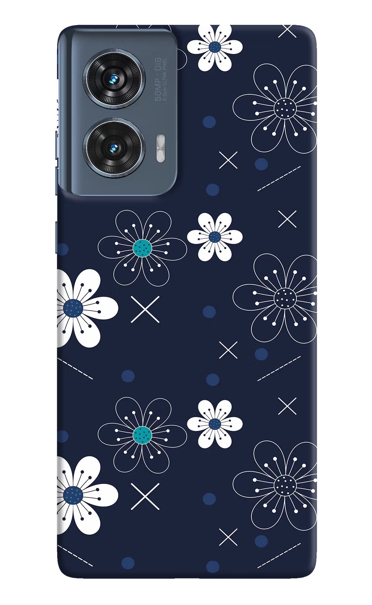 Flowers Moto Edge 50 Fusion Hard Case Back Cover by Casekaro
