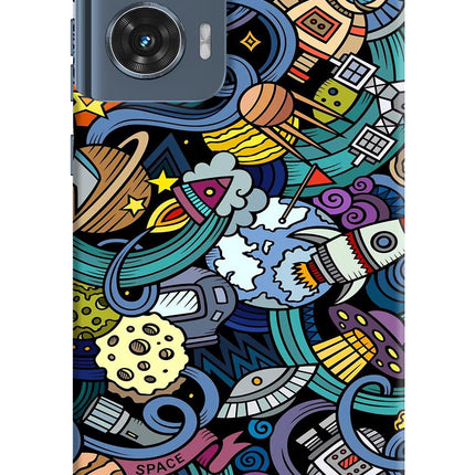 Space Abstract Moto Edge 50 Fusion Hard Case Back Cover by Casekaro