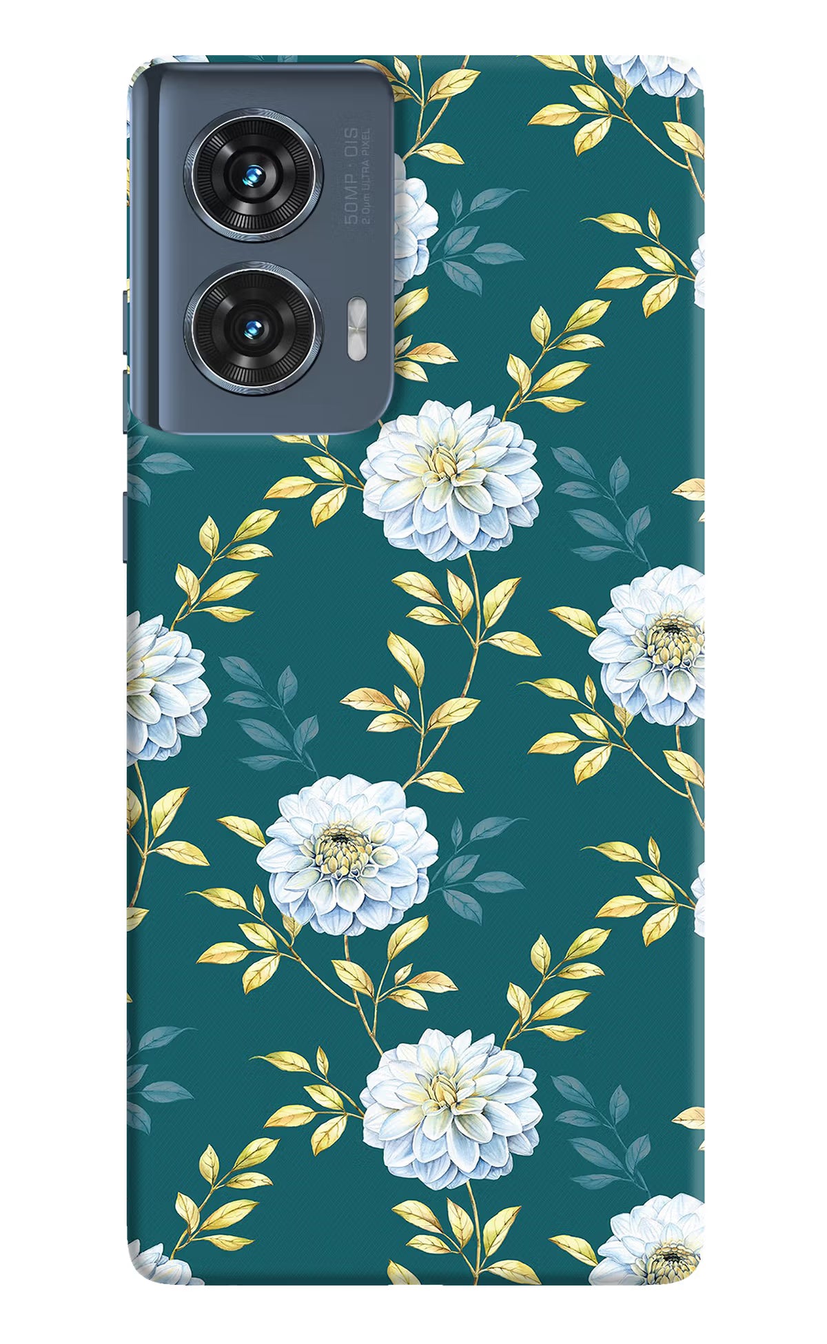 Flowers Moto Edge 50 Fusion Hard Case Back Cover by Casekaro