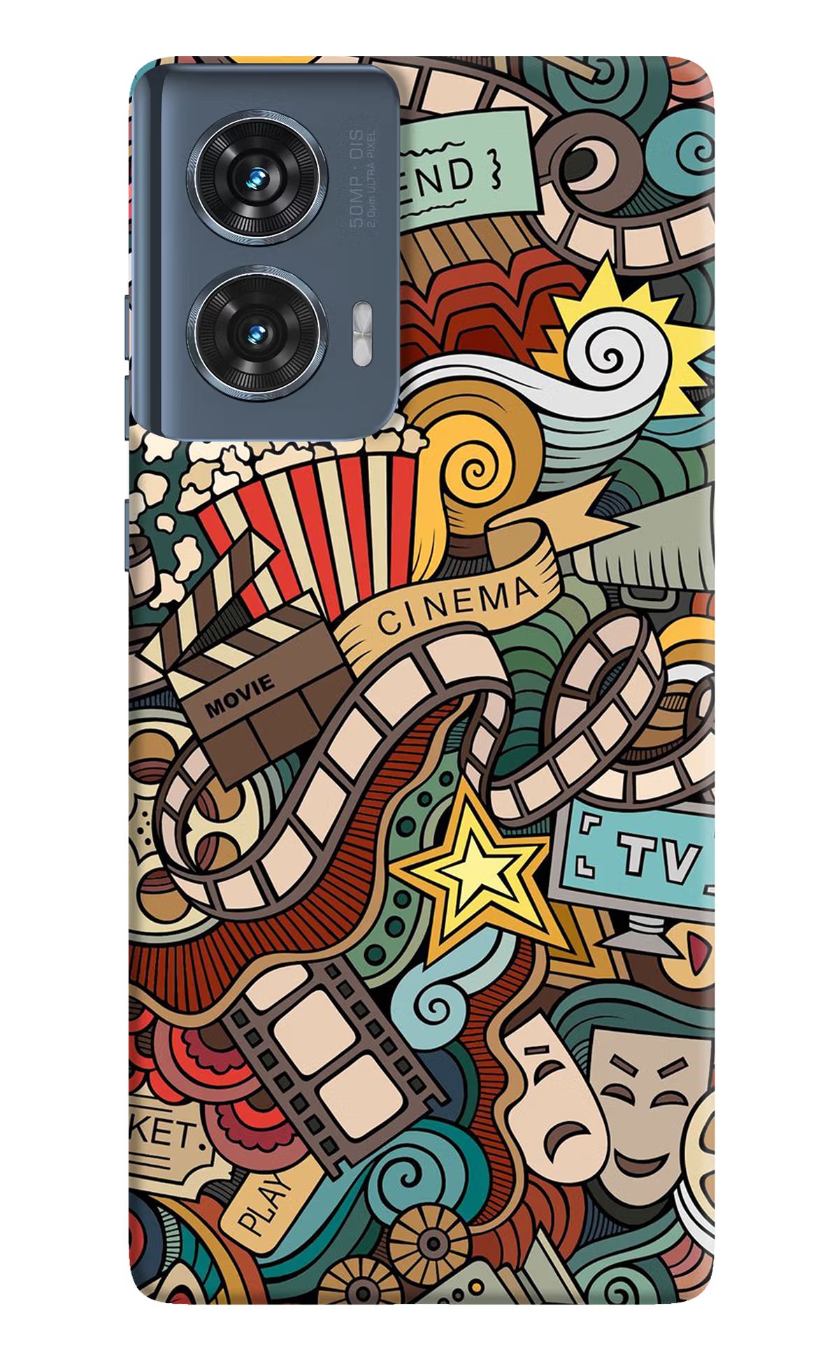 Cinema Abstract Moto Edge 50 Fusion Hard Case Back Cover by Casekaro
