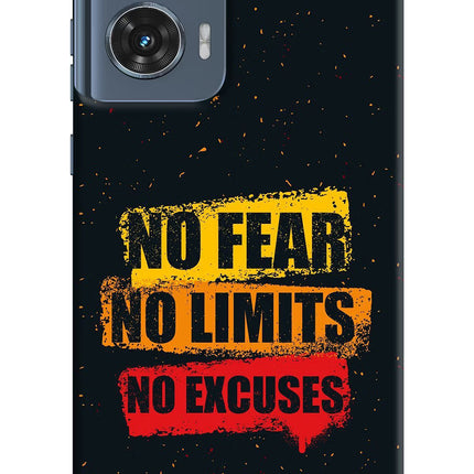 No Fear No Limits No Excuse Moto Edge 50 Fusion Hard Case Back Cover by Casekaro