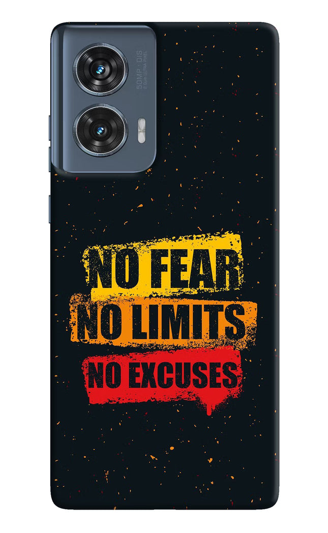 No Fear No Limits No Excuse Moto Edge 50 Fusion Hard Case Back Cover by Casekaro