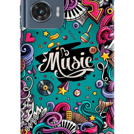 Music Graffiti Moto Edge 50 Fusion Hard Case Back Cover by Casekaro