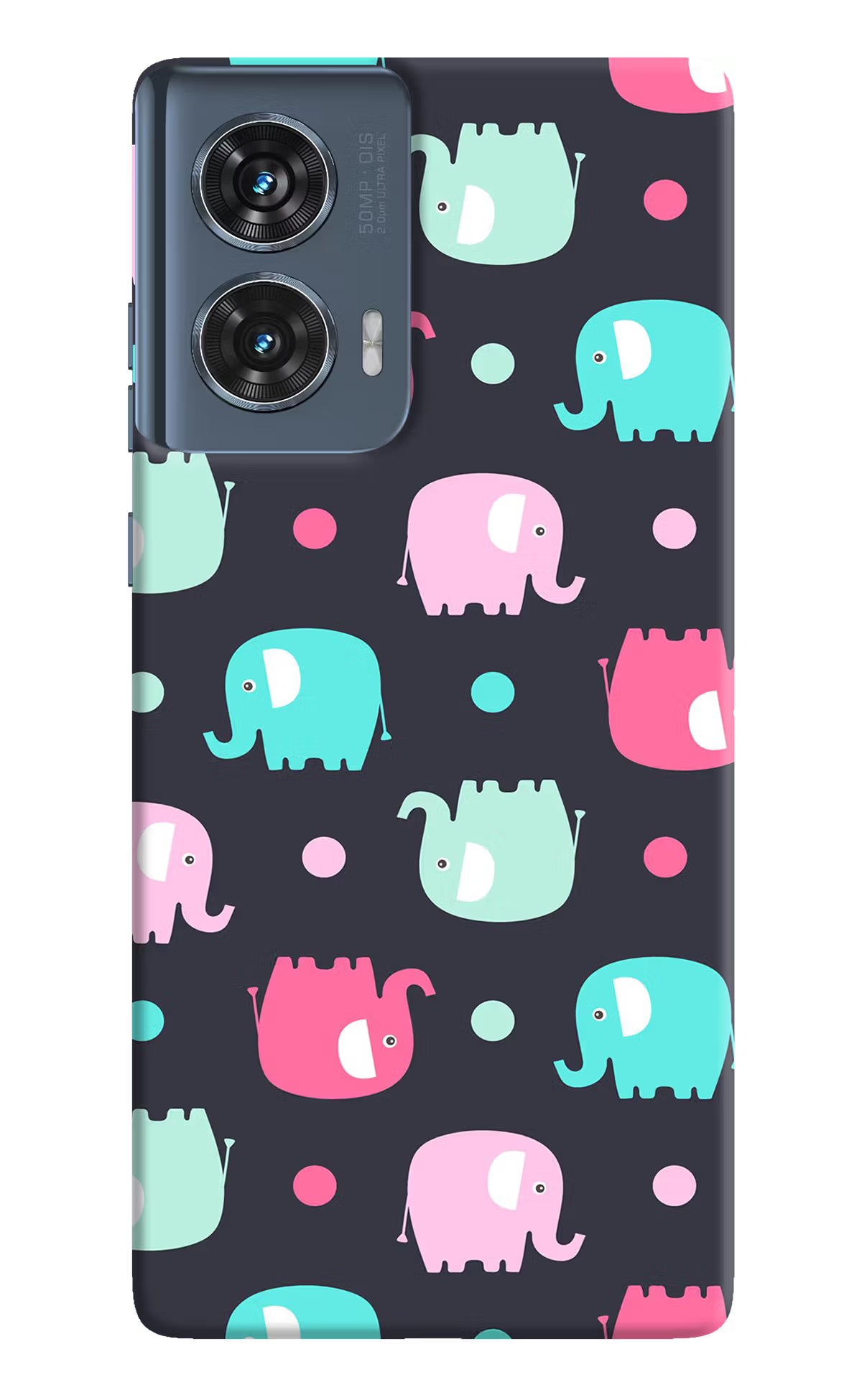 Elephants Moto Edge 50 Fusion Hard Case Back Cover by Casekaro