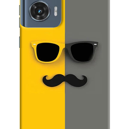 Sunglasses with Mustache Moto Edge 50 Fusion Hard Case Back Cover by Casekaro
