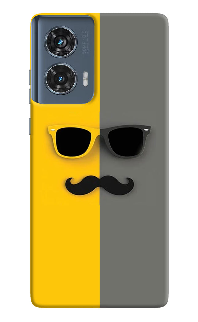 Sunglasses with Mustache Moto Edge 50 Fusion Hard Case Back Cover by Casekaro