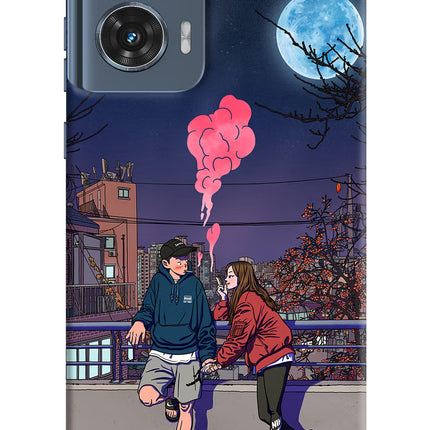 Chilling Couple Moto Edge 50 Fusion Hard Case Back Cover by Casekaro
