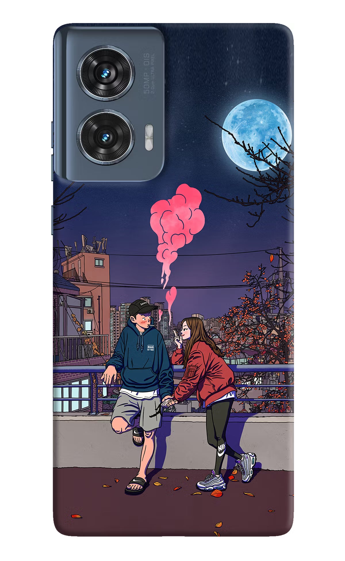 Chilling Couple Moto Edge 50 Fusion Hard Case Back Cover by Casekaro
