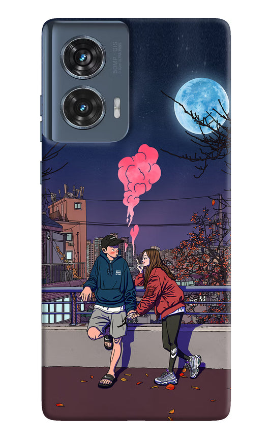 Chilling Couple Moto Edge 50 Fusion Hard Case Back Cover by Casekaro