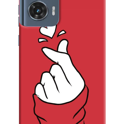 Korean Love Sign Moto Edge 50 Fusion Hard Case Back Cover by Casekaro