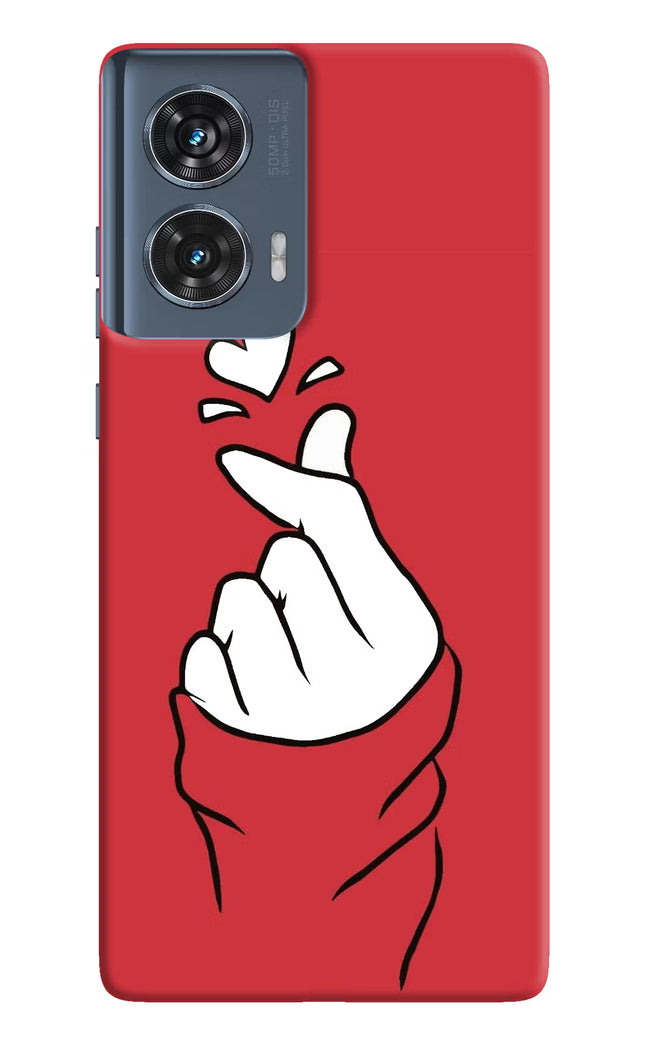 Korean Love Sign Moto Edge 50 Fusion Hard Case Back Cover by Casekaro