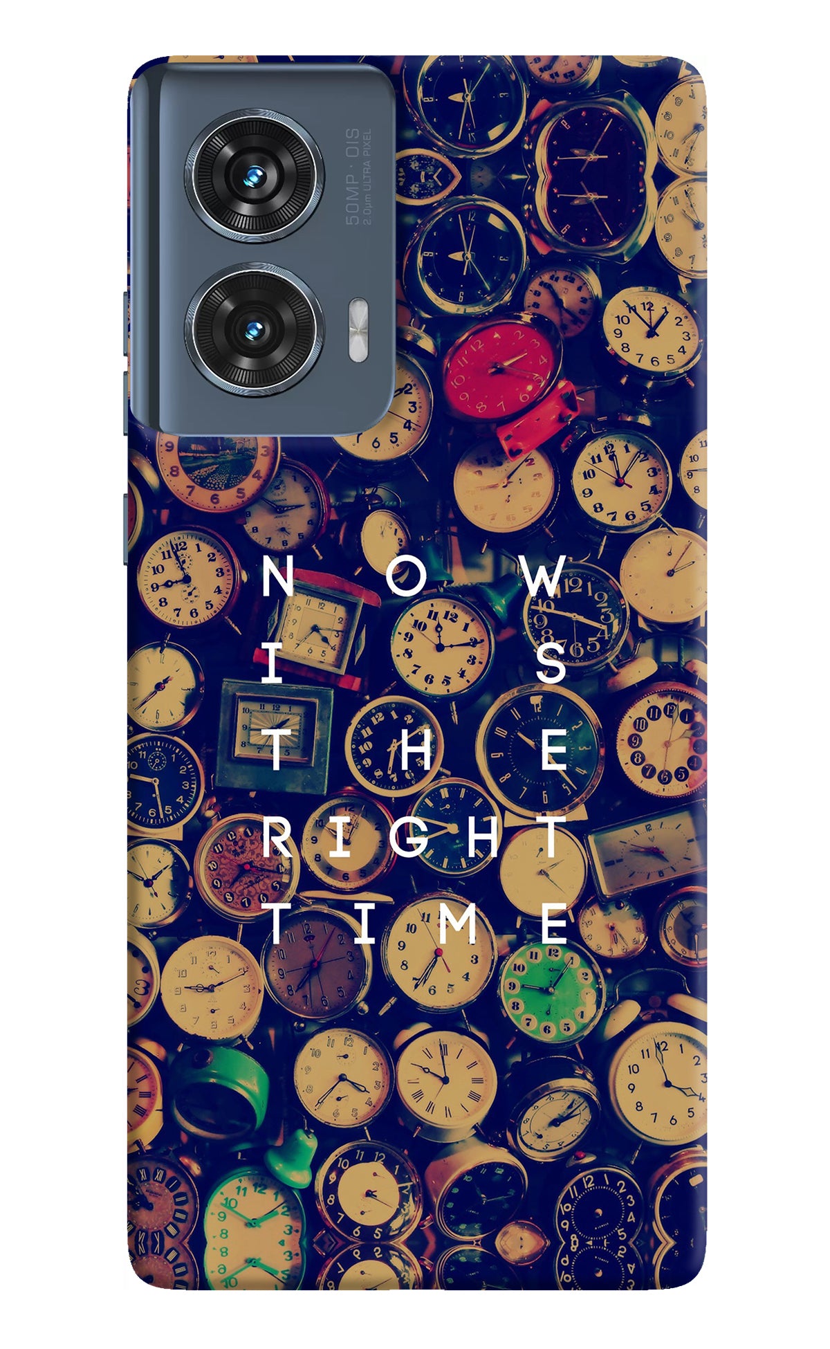 Now is the Right Time Quote Moto Edge 50 Fusion Back Cover
