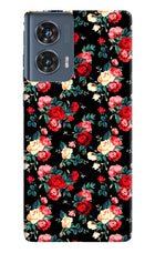 Rose Pattern Moto Edge 50 Fusion Hard Case Back Cover by Casekaro