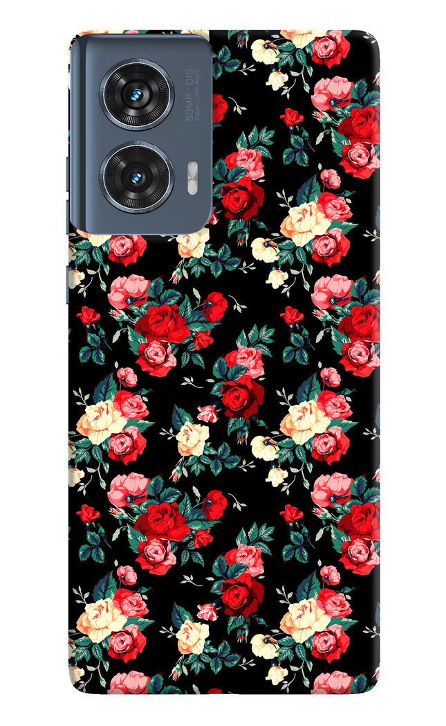 Rose Pattern Moto Edge 50 Fusion Hard Case Back Cover by Casekaro