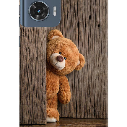 Teddy Wooden Moto Edge 50 Fusion Hard Case Back Cover by Casekaro
