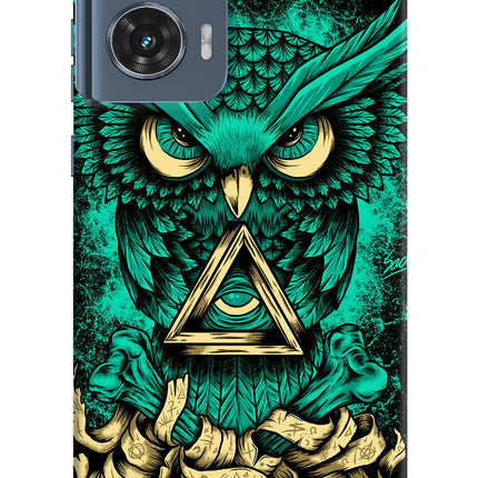 Green Owl Moto Edge 50 Fusion Hard Case Back Cover by Casekaro