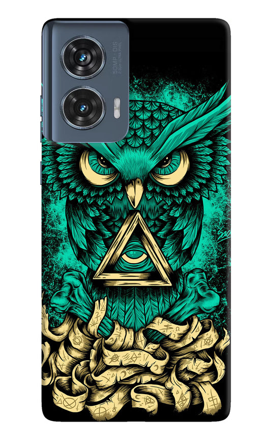 Green Owl Moto Edge 50 Fusion Hard Case Back Cover by Casekaro
