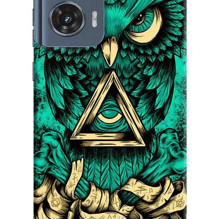 Green Owl Moto Edge 50 Fusion Hard Case Back Cover by Casekaro