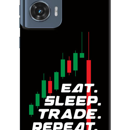 Eat Sleep Trade Repeat Moto Edge 50 Fusion Hard Case Back Cover by Casekaro