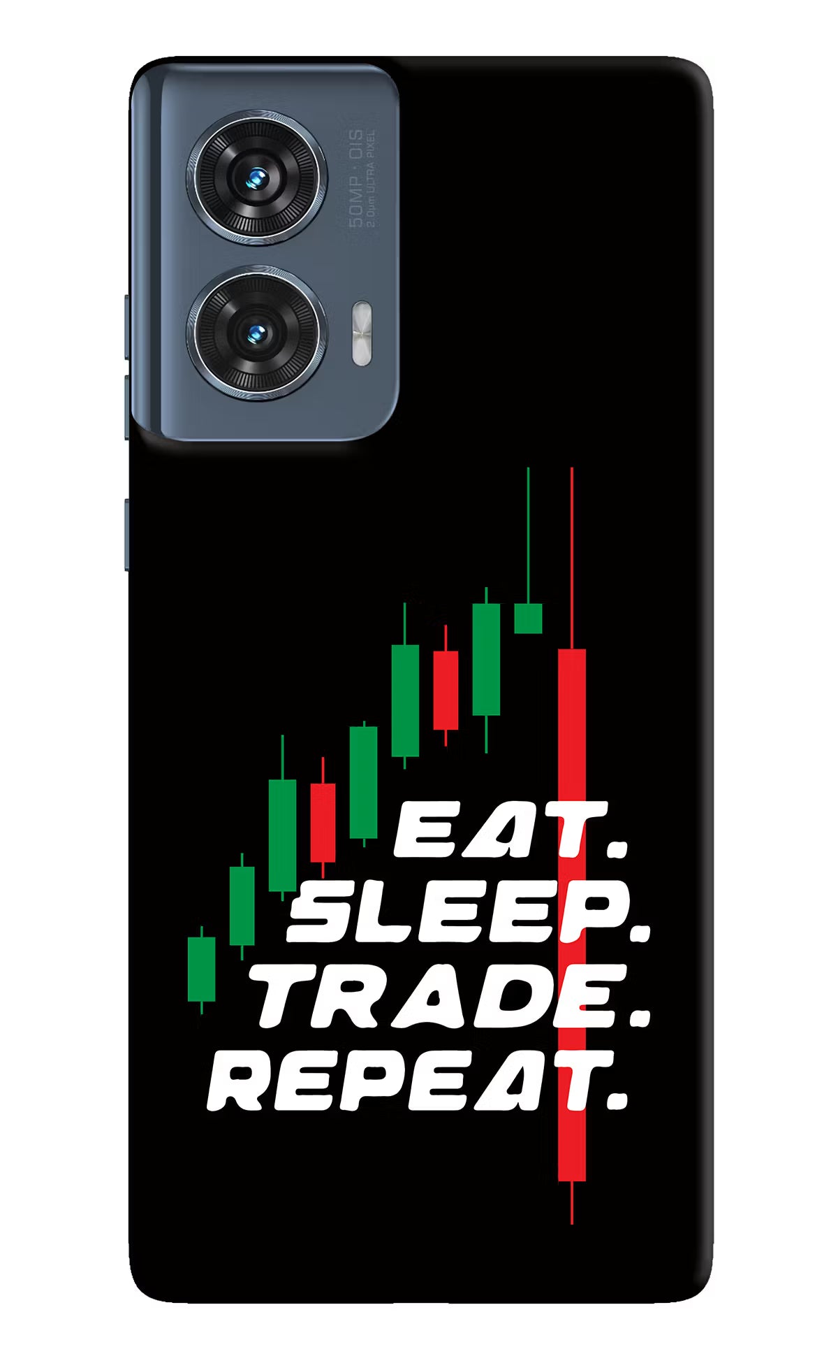 Eat Sleep Trade Repeat Moto Edge 50 Fusion Hard Case Back Cover by Casekaro