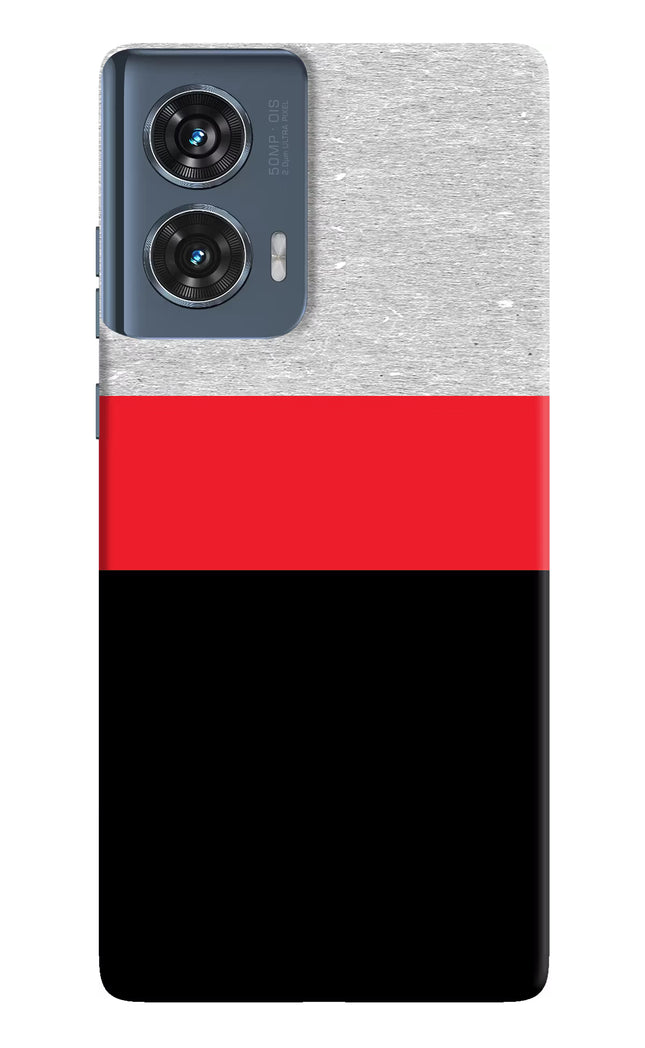Tri Color Pattern Moto Edge 50 Fusion Hard Case Back Cover by Casekaro