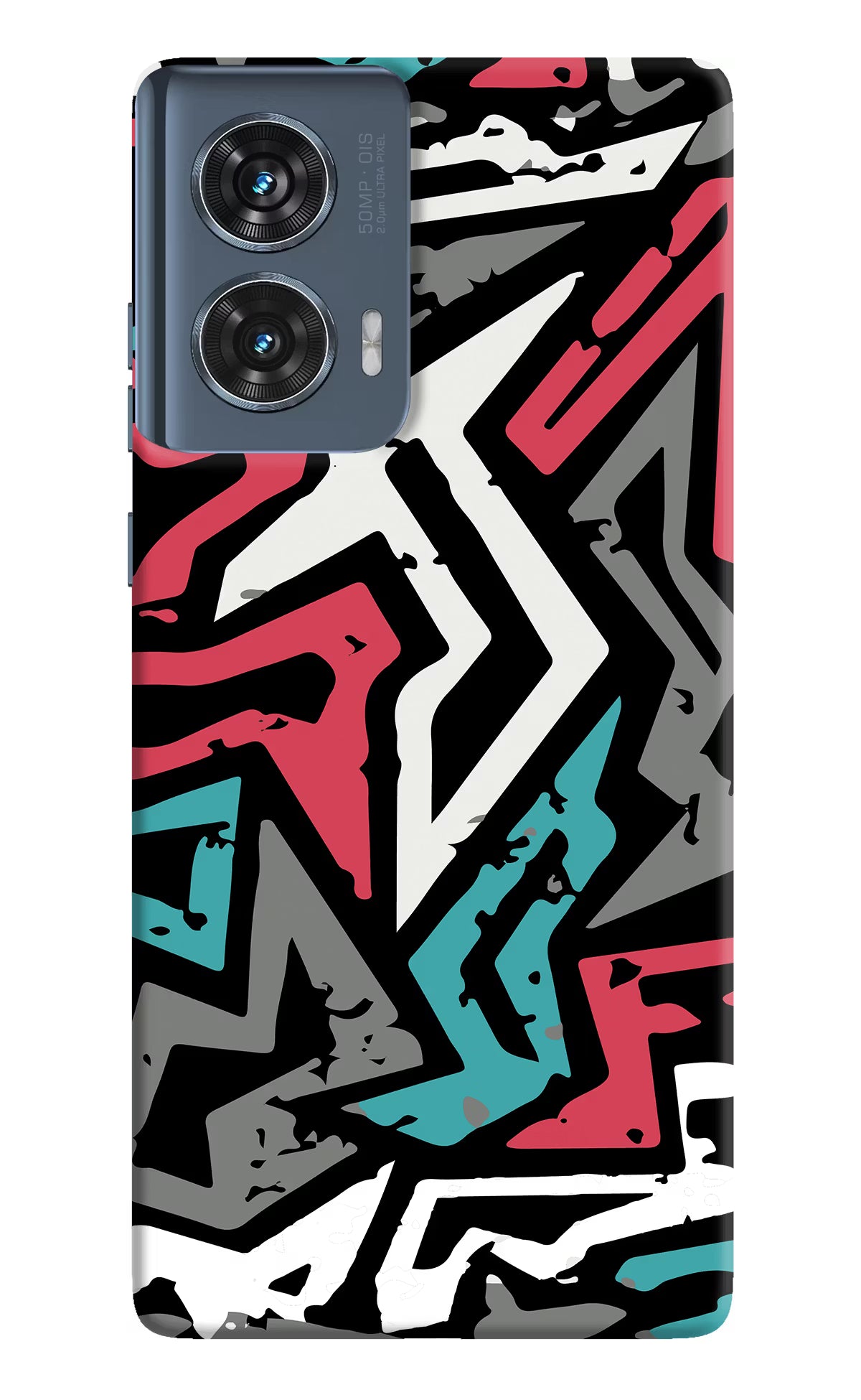 Geometric Graffiti Moto Edge 50 Fusion Hard Case Back Cover by Casekaro